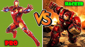 Minecraft Pixel Art NOOB vs PRO vs HACKER ✨Iron Man
