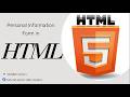 Create a Personal Information Form in HTML Beginner Practice