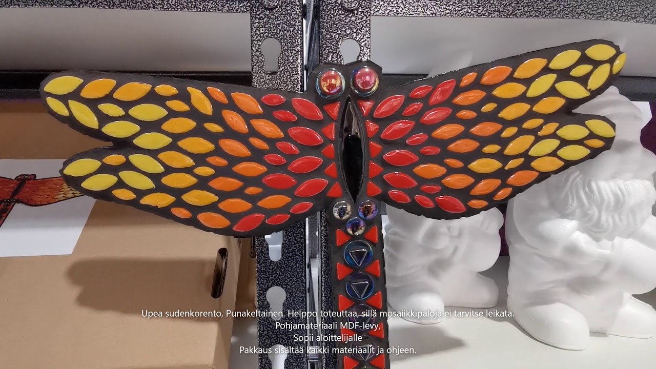 Dragonfly, Red-Yellow, 31 cm, DIY (video)