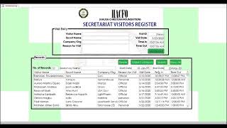 Visitors register App with MS Access