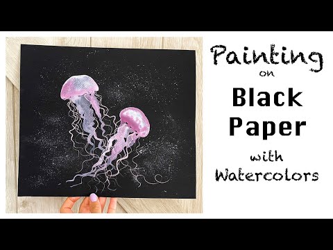 Learn to Paint a Lightbulb on Black Watercolor Paper – Watercolor Minis