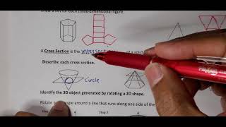 Cross Sections of 3 Dimensional Figures