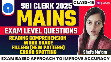 RC, Word Usage, Fillers (New Pattern), Error Spotting | SBI Clerk Mains 2025 | Shefa Ma