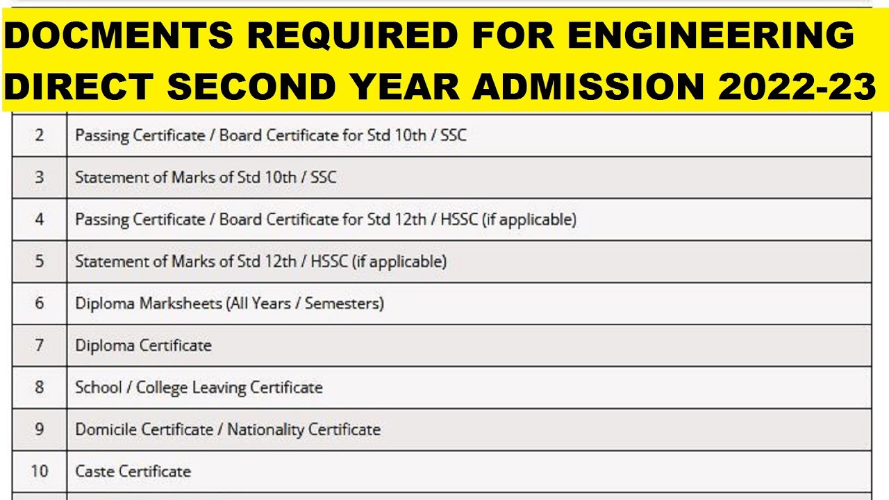 Engineering direct second year admission 2022-23 | MSBTE new update ...