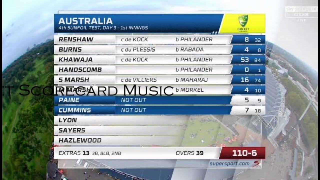 South Africa Vs Sri Lanka 2017  ( Supersport  2017 ) scorecard music...  Updated