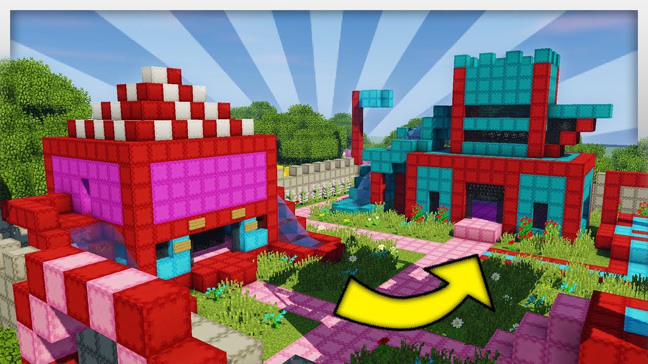 ️ Huge BOUNCY CASTLE KINGDOM in Minecraft! YouTube