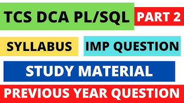 tcs dca plsql syllabus studymaterials previous year questions mcq | TCS ELEVATE WINGS1 | dca plsql