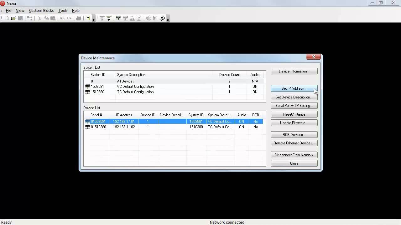 Biamp nexia software