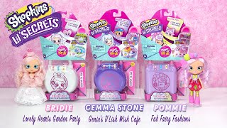 Shopkins Lil' Secrets Party Pop Ups Series 2 Wave 2 Secret Locks ~ Bridie, Gemma Stone and Pommie