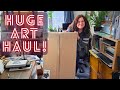 Huge box of mystery art supplies lets paint art supply art haul