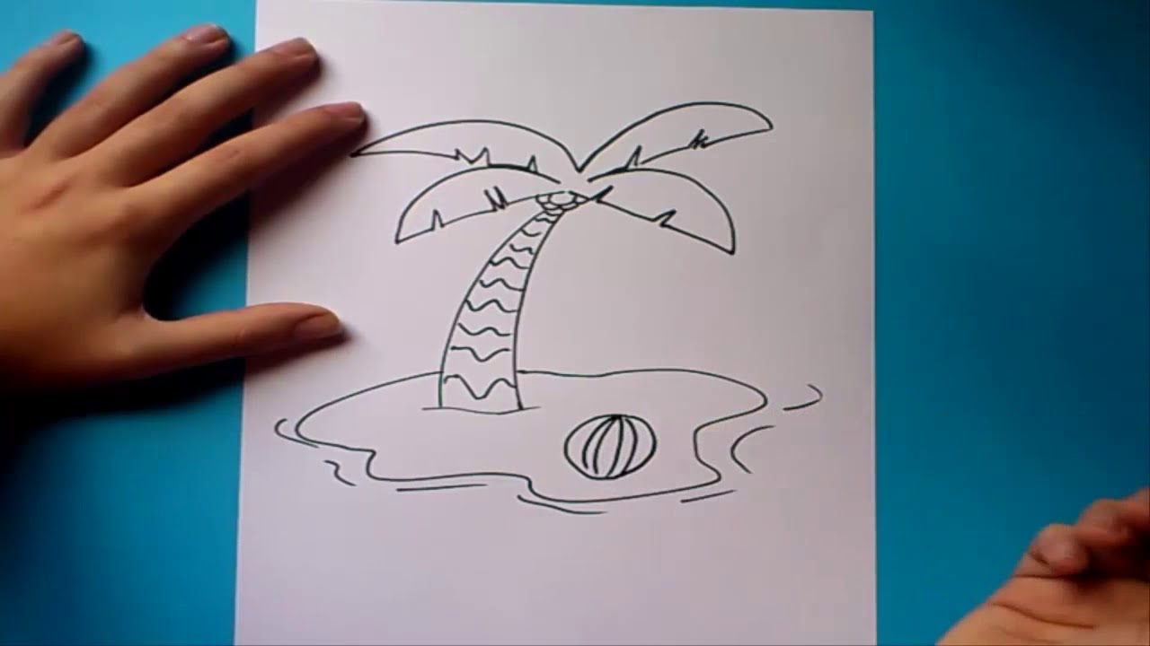 Como dibujar una palmera paso a paso | How to draw a palm tree - thptnganamst.edu.vn