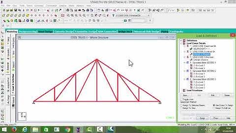 STAADPRO VIDEO 5 Defining and assigning supports and loads