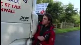 Driver wont stop for protesters