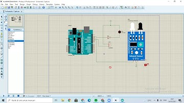 Project 12-Simulasi Alarm Kebakaran (IR Flame)-PROTEUS