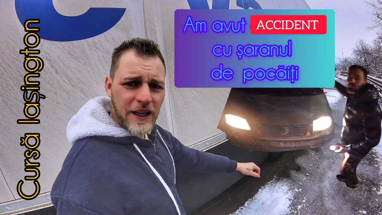 AM AVUT ACCIDENT! S-a izbit Șaranul cu pocăiți în mine pe polei! 😱🚛(accident live)