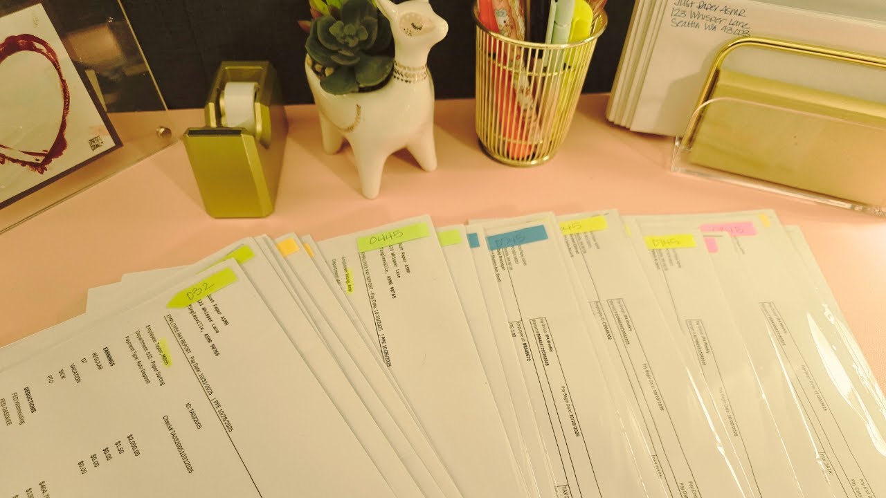 JP's Office ASMR - Sorting & Reorganizing Paperwork for Sleep, Study & Relaxation - No Talking