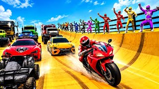🔥 INSANE MEGA RAMP RACE! 🏎️🏍️ | Super Cars vs Bike | Crazy Stunts & Action #gameplay  screenshot 4