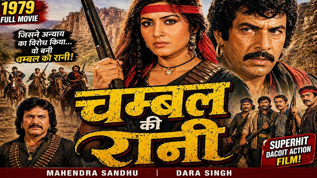 New Hindi FIlm : Chambal ki rani ( 1979 ) Mahendra Sandhu .Dara Singh ...