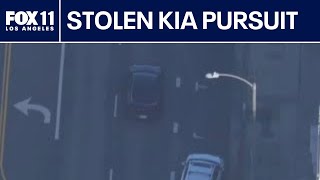 Suspect in stolen car leads LAPD on police chase