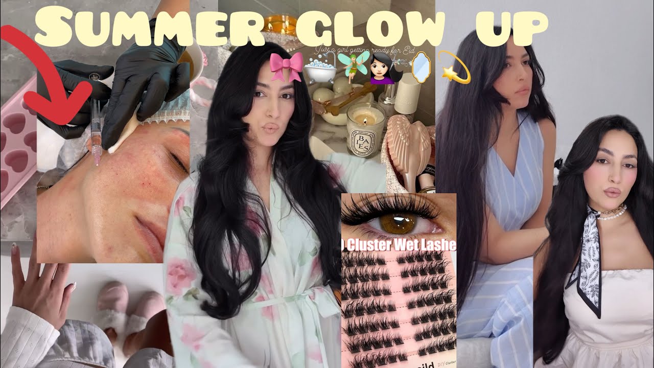 Summer glow up 🛁💇🏻‍♀️🧚🏻اول مره ندير  التجميل 😩 صبغة شعري ، قاديت  شفاري ،