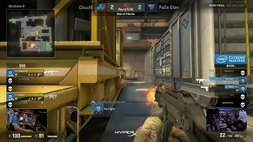 FaZe Niko 3k deagle clutch vs Cloud 9 (Train IEM Oakland 2017 Semi-Final)