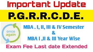 MBA Exam Fee Last date Extended | Semester & Year Wise | PGRRCDE | Osmania university