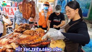 🇻🇳LYLY Hốt bạc triệu sáng sớm khách xếp hàng chờ mua heo quay Kim Mai