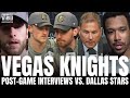 Bruce cassidy jack eichel  vegas golden knights react to vegas taking a 20 lead vs dallas stars