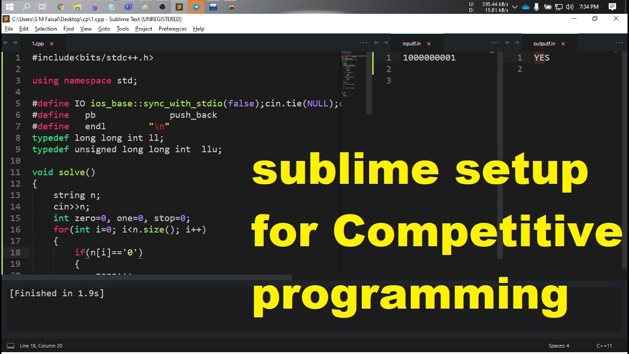 Sublime Setup For Competitive Programming Bangla - YouTube