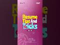 Resume Tips And Tricks Part 02