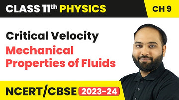 Critical Velocity - Mechanical Properties of Fluids | Class 11 Physics Chapter 9 | CBSE 2024-25