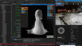 OrionX3D Testing Fluid simulation with framebuffers + glsl geometry shader and texture 3d.