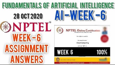 Nptel Fundamentals of Artificial Intelligence Assignment 6 Answers Week 6 Assignment Answers