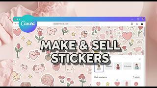 Make & Sell Cute Stickers 💖 Canva Tutorial for Beginners (Etsy & Gumroad) screenshot 4