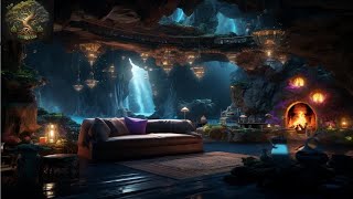Sacred Cave Retreat | Glowing Crystals, Flowing Waters & Warm Fire