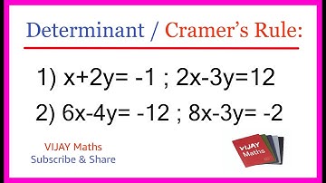 How to solve simultaneous equations using Determinant / CRAMER
