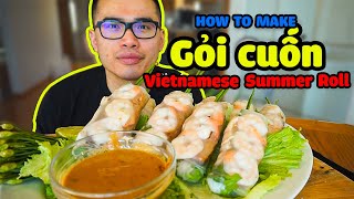 How to make Vietnamese Gỏi Cuốn (Vietnamese Summer Rolls w/ Peanut Sauce)