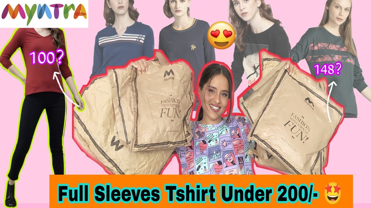 *UNDER 200* Myntra Tshirt Haul Affordable Tshirt Haul Full Sleeve