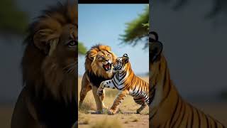 lion and tiger fight#fighthing#lion#tiger#shorts