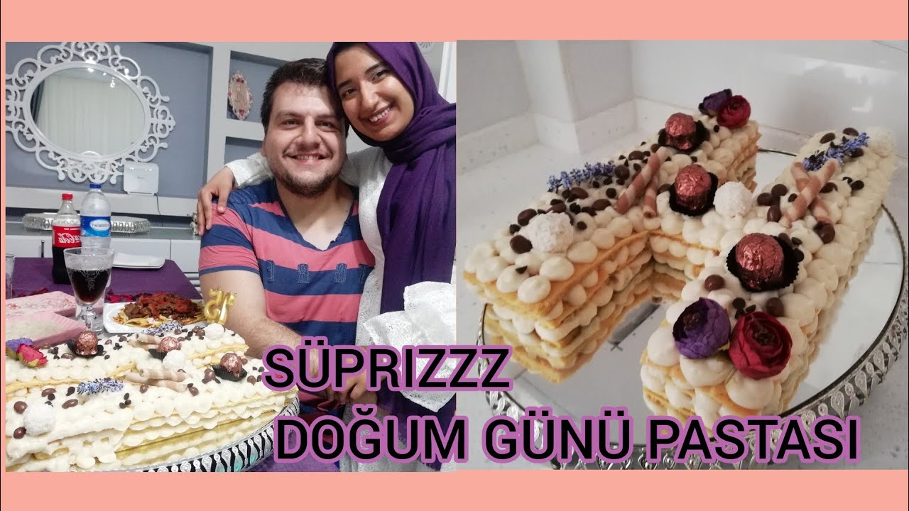 DOĞUM GÜNÜ PASTASI / H HARFLİ PASTA / EŞİME SÜPRİZ YAPTIM😍 ️ YouTube