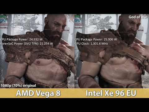 Intel i7-1165G7 XE 96EU vs Ryzen 7 5800U Vega 8 iGPU Comparison in 14 Games in 2022