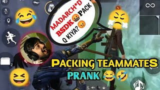 Packing My TeamMates With Gloo Wall & Eliminating Them Prank 😂🤣 || Funny Prank on My Teammates 😆