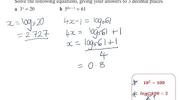 Y12 Maths JB Pure/Mech Solving Equations using Logarithms Ch 14.6