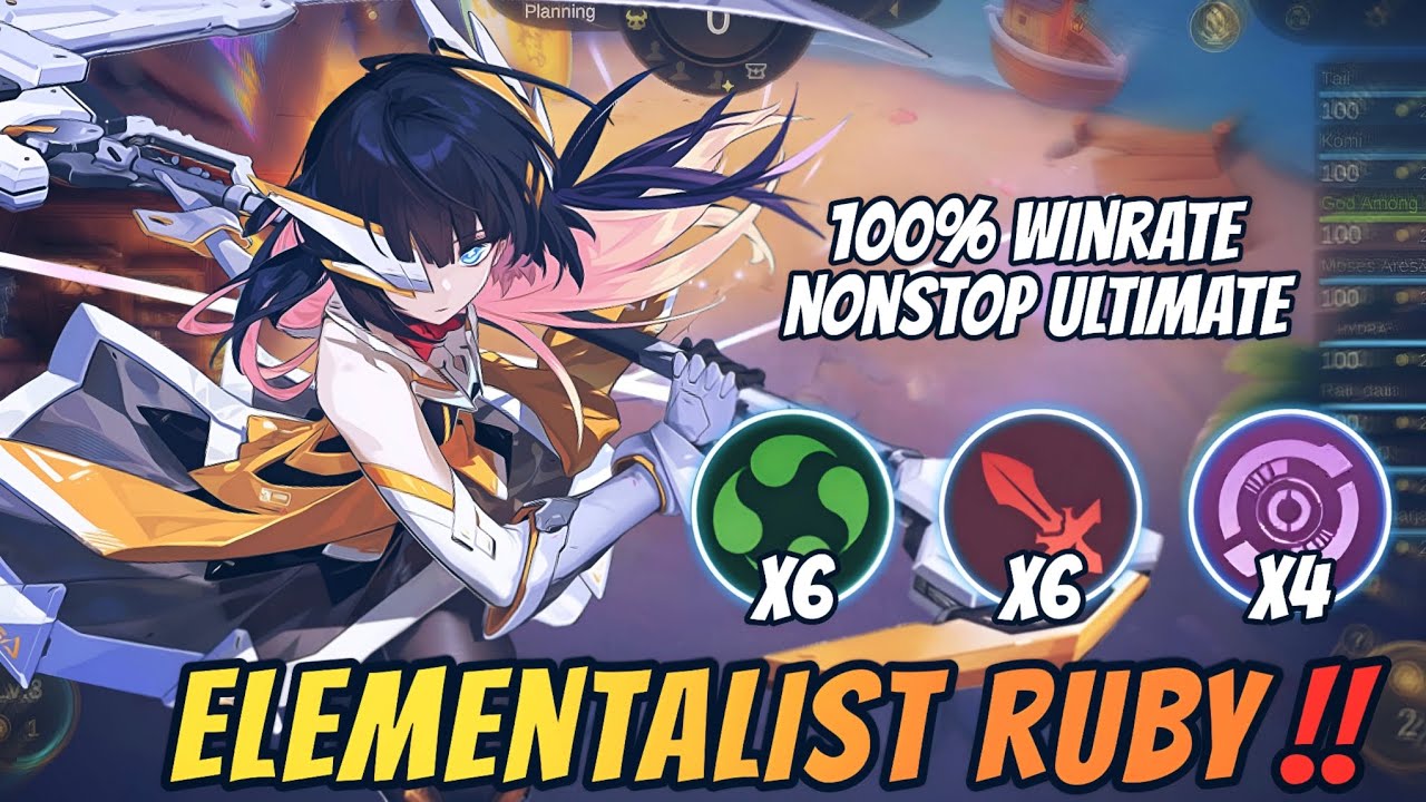 Ruby Elementalist Nonstop Ultimate 100% Winrate!! Magic Chess Mobile Legends.