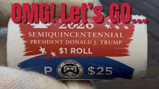 Охота за рулоном монет Дональда Трампа номиналом 1,25 доллара в поисках ценной монеты с клеймом «...