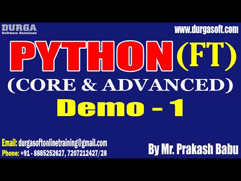 PYTHON (Fast Track) tutorials || Demo - 1 || by Mr. Prakash Babu On 02-01-2023 @3PM IST