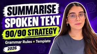 Details PTE SUMMARISE SPOKEN TEXT 2026 | 90/90 Strategy | Grammar Rules, Note-Taking & Practice Questions Update