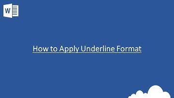 Word - How to Apply Underline Format to Text