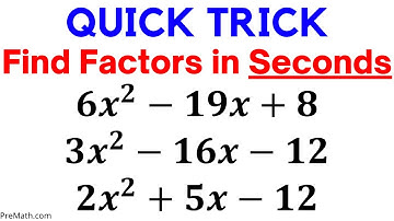 How to Find Factors of Quadratic Expressions when Leading Coefficient is Other than ONE - Fast Trick