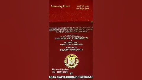 Debossing Effect for Thesis Hard Binding...